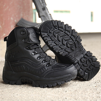 Chaussures d'escalade en plein air de haute qualité de marque personnalisée Bottes tactiques noires d'entraînement en cuir suédé pour hommes