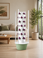 Tour hydroponique compacte à 7 étages, système de jardinage vertical avec lumière LED et pompe à eau pour petits espaces