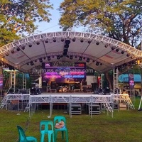 Estructura de armazón de tubo de aluminio, sistema de armazón de cúpula redonda de arco para eventos de conciertos, China