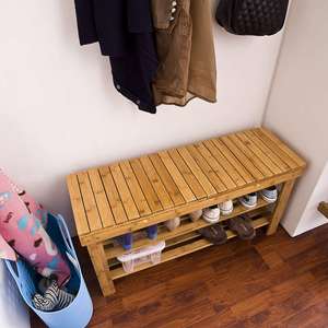 Zapatero de madera organizador de zapatos de bambú natural 100% - Product Image 2