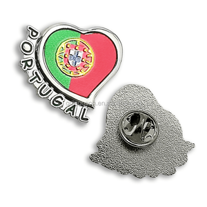 Broche en métal personnalisée du Portugal, souvenirs, impression en feuille, drapeau du Portugal, badge de voyage - Product Image 4