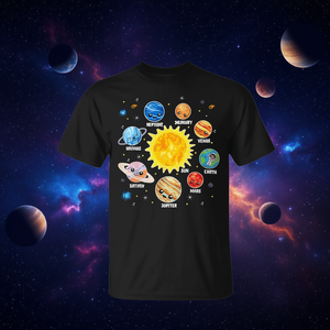 T-shirt avec planètes du système solaire, pour garçons et filles, tout-petits - Product Image 3