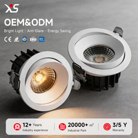 Plafonnier LED encastré rond anti-éblouissement de haute qualité avec bord arrondi en aluminium pour cuisines et salons