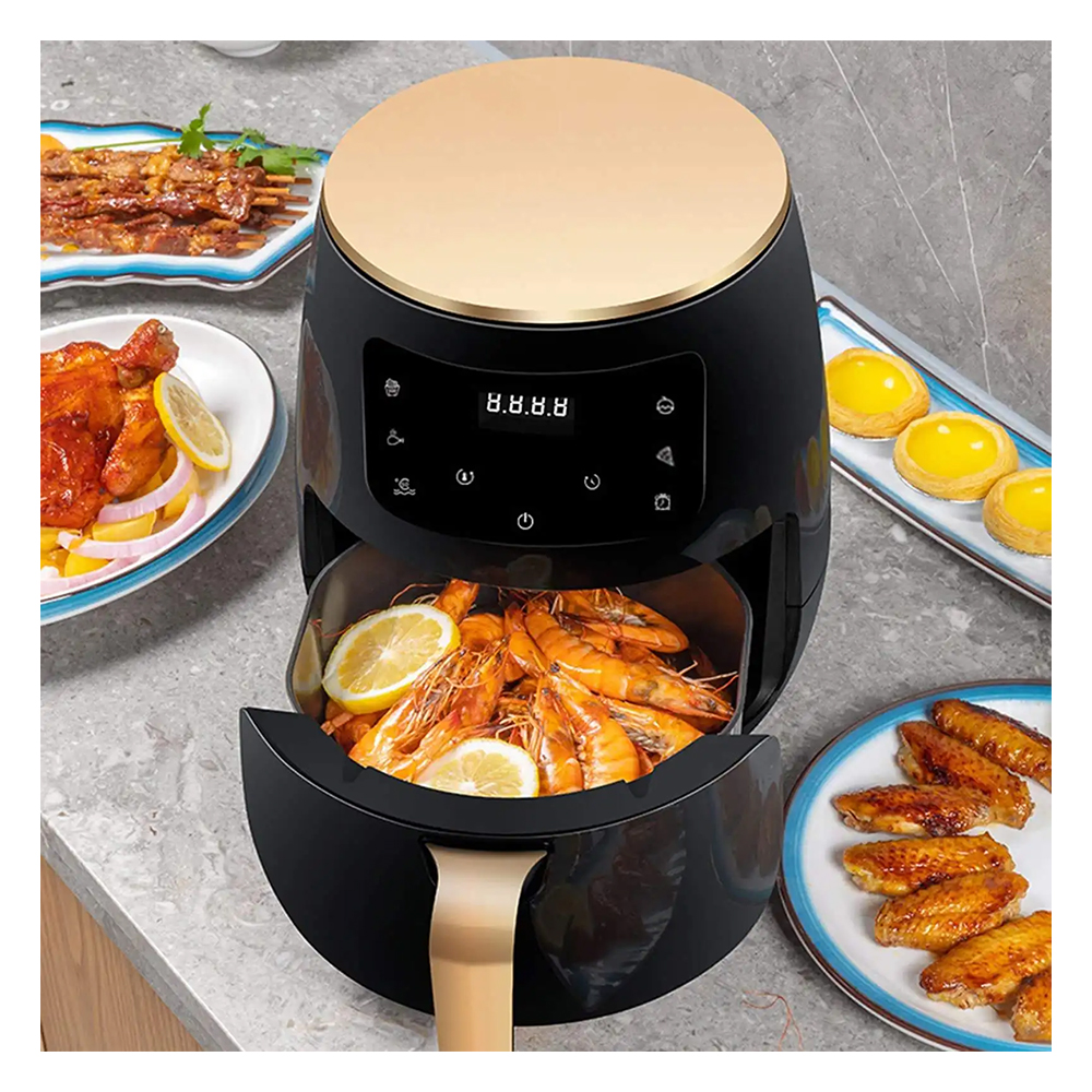 Geming 4.5L Electric Air Fryer High Quality Multifunctional Kitchen Appliance Mini Glass Pot Touch Screen Home Hotel Use