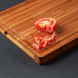 Planche de découpe en bambou carbonisé pour cuisine, grande planche de <span class=keywords><strong>boucher</strong></span> en <span class=keywords><strong>bois</strong></span> carbonisé avec plateau à fentes pour fruits - Product Image 5