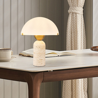 Lampu Meja Minimalis Postmodern Dekorasi Kamar Tidur Kaca Batu Lubang Kuning