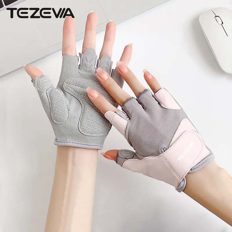 Half Finger Hand Palm Protector Women Men Wrist Wrap Support Workout Power Weight Lifting Gym Fitness Gloves