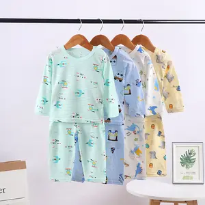 Hot Koop Herfst Baby Pyjama Kinderen 100% Katoen Nachtkleding Baby Jongens Meisjes Pyjama Ademend Nachtkleding Pakken