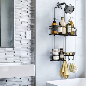 Support de rangement mural pour salle de bain en fer robuste, sans perforation, pour douche et fleurs suspendues, pour l'approvisionnement transfrontalier - Product Image 1