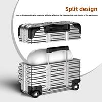 Étui de protection pour écouteurs AirPods Pro 3 2, style valise avec roulettes et fonction de support verrouillable, compatible Airpods 4