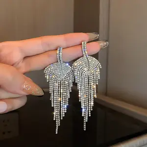 Fashion long rhinestone earrings for women wholesale N2309158