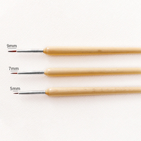 Ensemble de 4 pinceaux double embout pour nail art, manche transparent Aurora, poils en nylon, outil de manucure pour la peinture des ongles