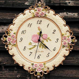 Su misura della decorazione della casa di <span class=keywords><strong>Grandi</strong></span> <span class=keywords><strong>Dimensioni</strong></span> Rosa Moda <span class=keywords><strong>Vintage</strong></span> Rustico Orologio <span class=keywords><strong>Da</strong></span> <span class=keywords><strong>Parete</strong></span> In Resina - Product Image 2