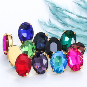 Perceuse à griffes ovale Xichuan avec perceuse strass en cristal de fond d'or Pointback pour bijoux - Product Image 4