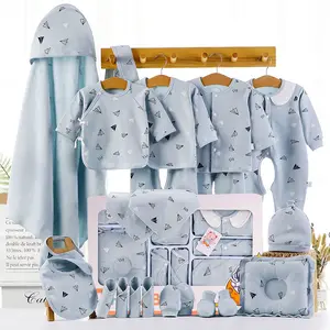 High Quality Wholesale 18 Pcs 22 Pcs 24 Pcs Baby Pajamas Set Baby 100% Cotton Newborn Gift Set Box 0 To 12 Months Baby Clothes