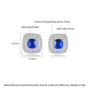 LUOTEEMI Nuovi Arrivi <span class=keywords><strong>Orecchini</strong></span> a Perno da <span class=keywords><strong>Donna</strong></span> alla Moda per Shopping <span class=keywords><strong>Online</strong></span>, Gioielli in Oro Bianco con Design Halo Micro Pavé CZ, Vendita all'Ingrosso - Product Image 2