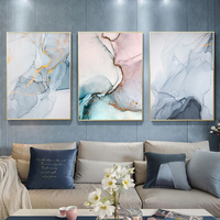 Affiche murale d'art abstrait en marbre bleu, peinture décorative nordique, tableau moderne pour la maison, le bureau, la salle, peinture en porcelaine cristalline