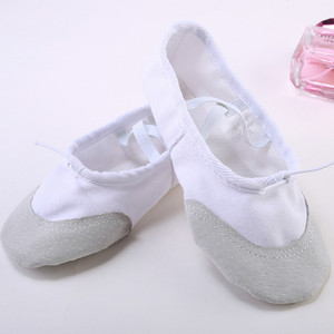 Venta al por mayor OEM barato niñas mujeres <span class=keywords><strong>de</strong></span> cuero genuino danza estiramiento <span class=keywords><strong>lona</strong></span> zapatos <span class=keywords><strong>de</strong></span> <span class=keywords><strong>ballet</strong></span> - Product Image 6