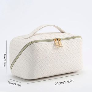 Sac de rangement portable en PU pour maquillage, motif gaufré, idéal pour les voyages et le lavage - Product Image 2