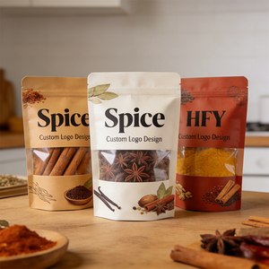 Sacs <span class=keywords><strong>d</strong></span>'emballage alimentaire à fermeture éclair avec fenêtre transparente pour <span class=keywords><strong>épices</strong></span> en poudre, impression personnalisée du logo - Product Image 3