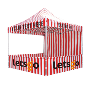 Maxcanopy Steel Economic Folding Pop up Canopy Tent Custom Printed Advertising <strong>Gazebo</strong> 10x10 <strong>Red</strong> <strong>and</strong> <strong>White</strong> Bar Tent for Events - Product Image 2