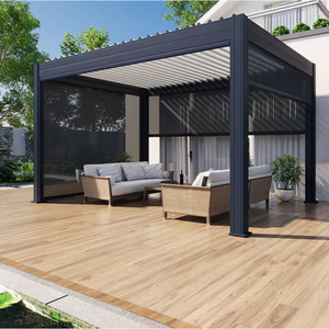 <span class=keywords><strong>Pergola</strong></span> modulaire d'extérieur à <span class=keywords><strong>toit</strong></span> rigide, structure préfabriquée étanche <span class=keywords><strong>en</strong></span> aluminium pour projets d'ingénierie et de construction (OEM) - Product Image 2