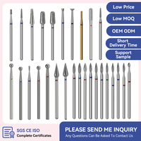 Ensemble de 6 embouts de ponçage coniques en diamant et acier inoxydable à 5 grains pour cuticules, outils professionnels de préparation des ongles pour nettoyer les cuticules