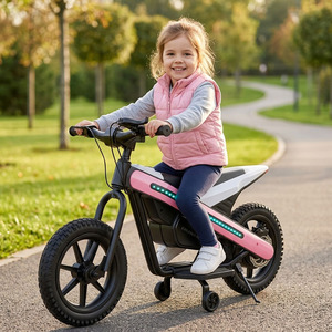 <span class=keywords><strong>Moto</strong></span> électrique pour enfants avec roues d'apprentissage, cadre lumineux LED, vélo électrique rechargeable pour garçons et filles de 6 ans et plus - Product Image 1