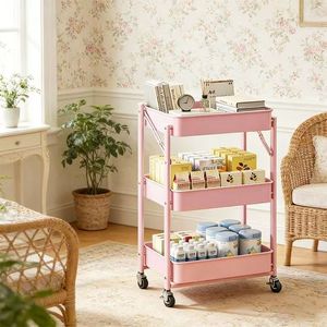 รถเข็นเก็บอุปกรณ์เสริมสวยเคลื่อนที่สำหรับทำเล็บ ต่อขนตา ทำผม สักคิ้ว - Product Image 2