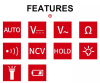 Voltmeter AC Lonn FSH3 Layar LCD dengan Lampu Latar, Alarm Suara, Rentang 60mV-600V, Bersertifikasi CE untuk Elektronik