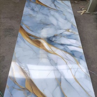 Lámina de Mármol UV de Alto Brillo, Panel de Pared de PVC Impermeable para Decoración de Paredes de Sala de Estar, Panel de Pared 3D, Panel Flexible