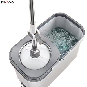Outils de nettoyage IMAXX, type populaire, nettoyage des sols, eau, vie facile, ensemble serpillière et seau magique, serpillière rotative à 360 degrés avec seau - Product Image 2