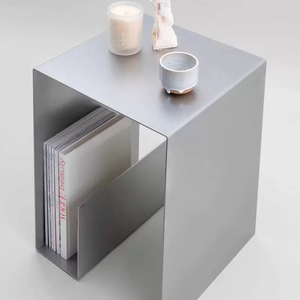 Tavolino Laterale Creativo in Acciaio Inox, Comodino Compatto <span class=keywords><strong>per</strong></span> Casa, Tavolino da Tè Quadrato in Metallo <span class=keywords><strong>per</strong></span> Balcone - Product Image 3
