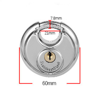 Cadenas antivol à double levier en laiton, avec anse en acier chromé de 3/8 pouce, en acier inoxydable 304 zingué, type Discus