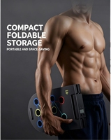 Equipo de Entrenamiento Físico para el Hogar, Tabla de Flexiones Plegable Multifuncional con Bandas de Resistencia