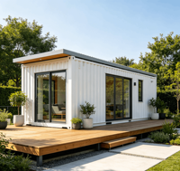 Villa mobile pliable et extensible sur mesure, maisonnette préfabriquée à ossature en acier avec décoration intérieure complète