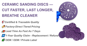 Outils abrasifs en céramique, <span class=keywords><strong>disque</strong></span> de ponçage à crochets et boucles de qualité supérieure de 150 mm pour l'automobile et le <span class=keywords><strong>bois</strong></span> - Product Image 2