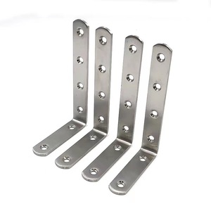 Support d'angle en acier inoxydable en forme de L 125x75x20mm, quincaillerie de fixation pour meubles - Product Image 4