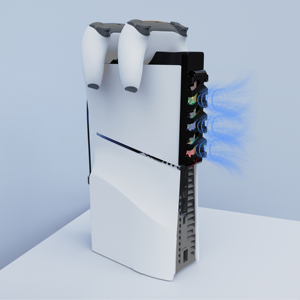 Consola de Videojuegos 2 en 1, Control para <span class=keywords><strong>PS5</strong></span> Slim, Carga Dual y Ventilador de Refrigeración para <span class=keywords><strong>PS5</strong></span> Slim Digital - Product Image 1