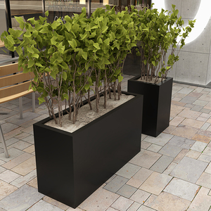 Rectangle carré grande hauteur verticale métal fer acier inoxydable <span class=keywords><strong>fibre</strong></span> <span class=keywords><strong>de</strong></span> <span class=keywords><strong>verre</strong></span> résine frp jardin fleur jardinière pot boîte - Product Image 1