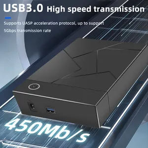 TISHRIC SATA To USB 3.0 Hard Drive Case 3.5 Inch External Hard Drive Enclosure External Solid State Hard Disk Box HDD Case