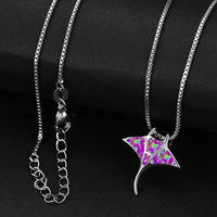 Collier en Cuivre Opale Électroplaqué Motif Poisson-Épée Mignon, Style Polyvalent, Tendance Mode, Vente en Gros et Dropshipping International