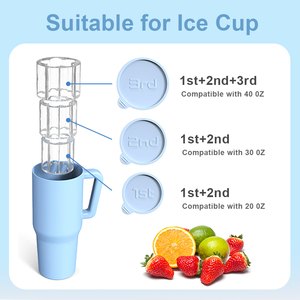Molde de silicona reutilizable y ecológico con tapa para cubitos de hielo, apto para uso alimentario y certificado LFGB, para bandeja de máquina de helados de cilindro hueco. - Product Image 2