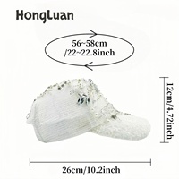 Casquette de baseball blanche en gros avec perles scintillantes pour mariages, fêtes de plage et événements spéciaux pour femmes