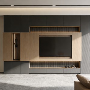 Mueble de TV Moderno Ajustable de Madera, Servicio OEM, Mueble de Salón, Soporte de TV Integrado, Mueble de Almacenamiento - Product Image 1