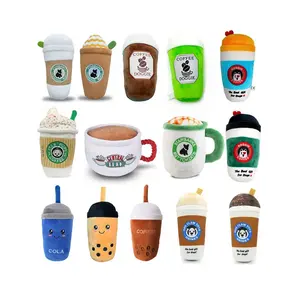 도매 뜨거운 판매 커피 컵 봉제 장난감 박제 끽끽 머그잔 로프 개 몰 씹는 장난감