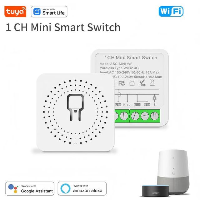 16A Mini WiFi Zigbee Smart Switch Relay Module Compatible Alexa Google Home Ewelink APP Remote Control Voice Timer Schedule