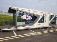 Capsule spatiale préfabriquée grand espace avec aménagement intérieur complet, maison modulaire isolée pour usage en station balnéaire, camping, hôtel de vacances