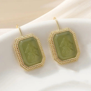 Pendientes colgantes de estilo chino para mujer, joyería de moda vintage con diseño floral de jardín - Product Image 5