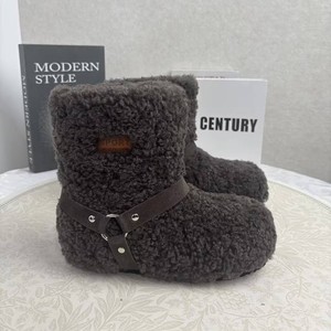 <span class=keywords><strong>Bottes</strong></span> d'hiver pour femmes en fourrure avec boucles de ceinture, <span class=keywords><strong>bottes</strong></span> courtes en polaire doublées de fourrure, chaussures épaisses et chaudes en coton, <span class=keywords><strong>bottes</strong></span> chaudes en peluche à la cheville - Product Image 5